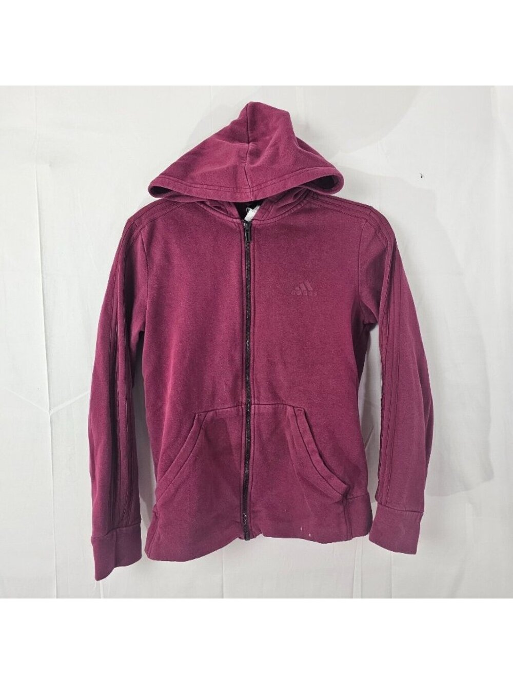 READ Adidas Hoodie Mens S Red Long Sleeve Full Zip Sweatshirt Activewear